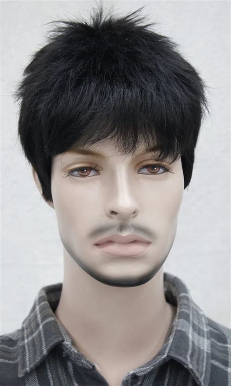 black hair male wig|More.